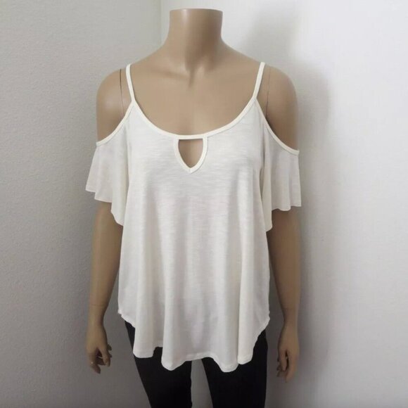 NWT Hollister Cold Shoulder Swing Top Size Small Shirt - Picture 1 of 4